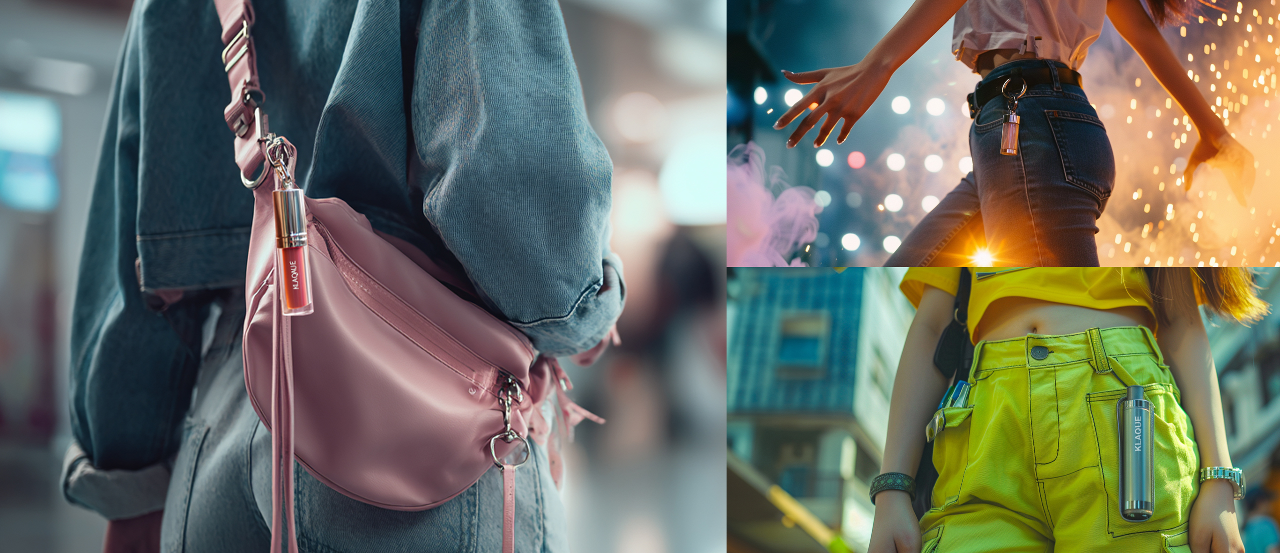 KLAQUE product collage visual